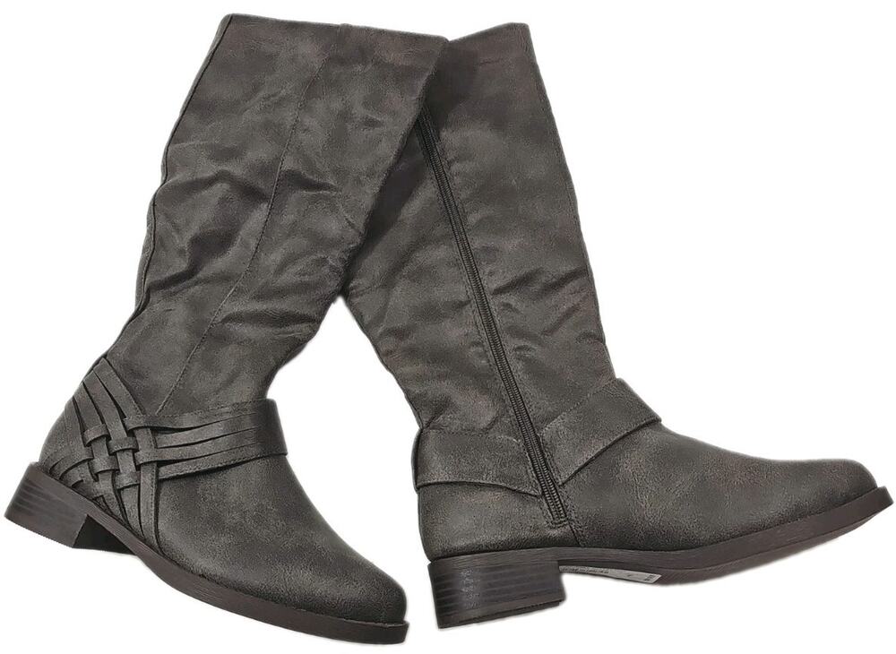 JOURNEE COLLECTION ~Woman Size 7M~ MEG-BOOT-SILVER Gray Boots NWOB.